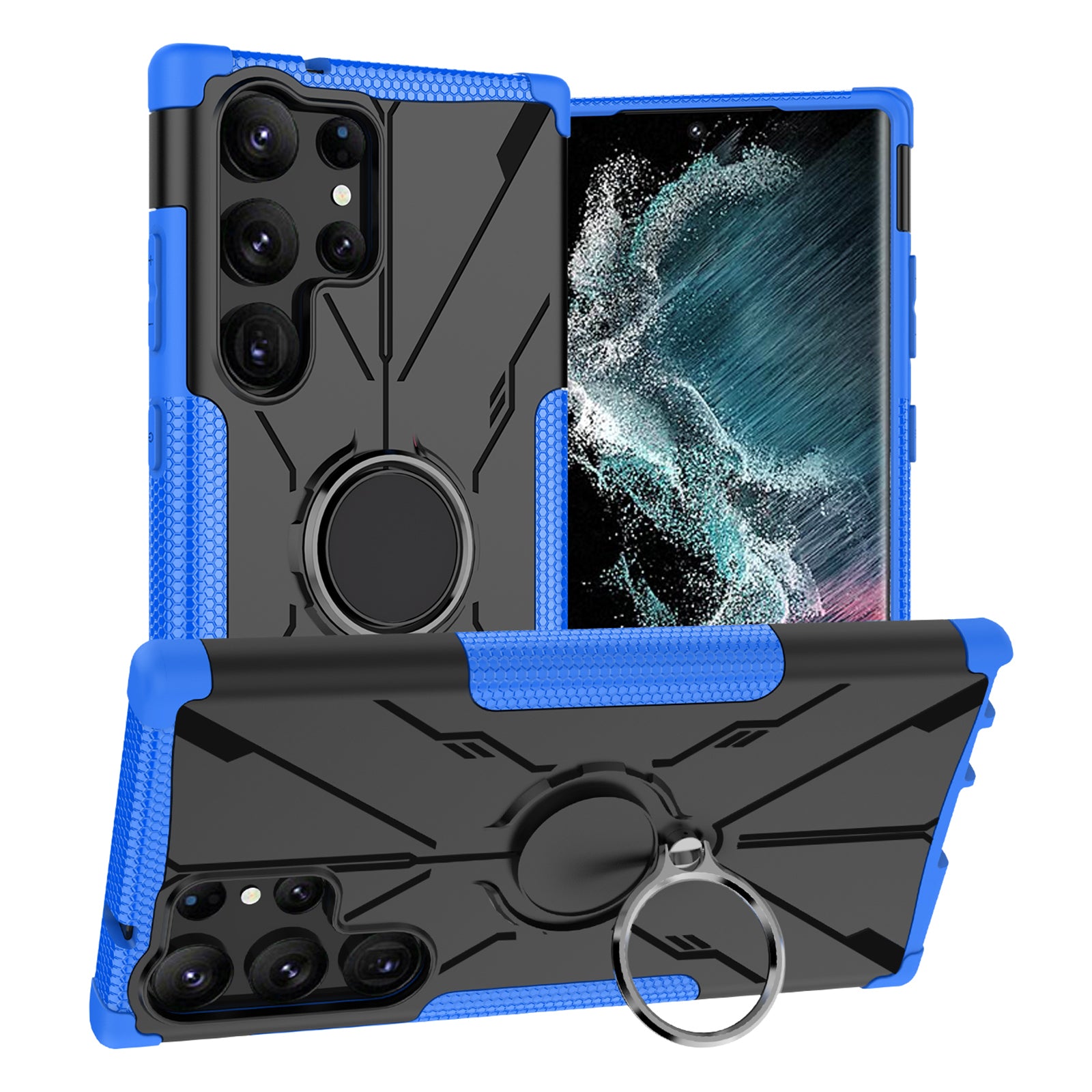 Anti-drop Phone Cover For Samsung Galaxy S23 Ultra Hard PC Soft TPU Hybrid Smartphone Case with Ring Kickstand Anti-drop Phone Cover For Samsung Galaxy S23 Ultra Hard PC Soft TPU Hybrid Smartphone Case with Ring Kickstand